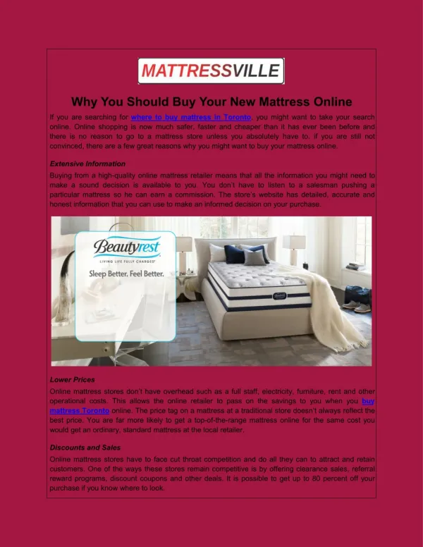 Why You Should Buy Your New Mattress Online