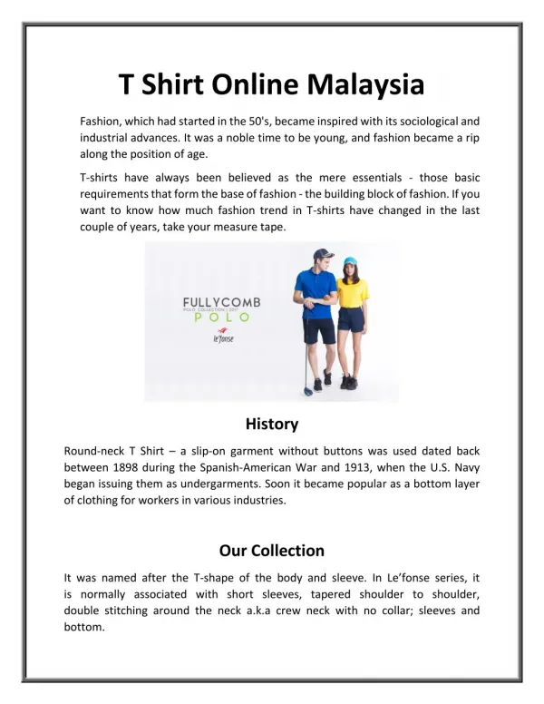 T Shirt online malaysia