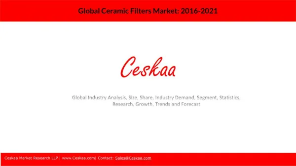 The global market for ceramic filters