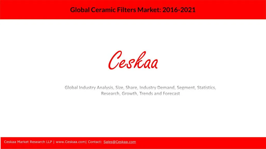 global ceramic filters market 2016 2021
