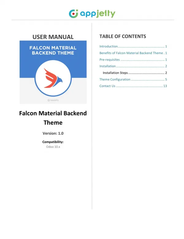 Responsive Odoo Falcon Material Backend Theme: User Manual