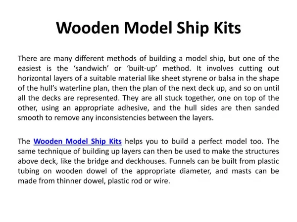 Wooden Model Ship Kits
