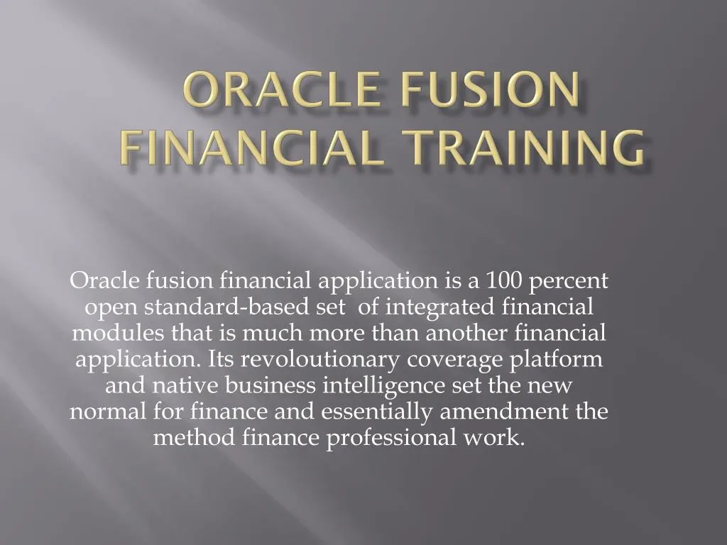 oracle fusion financial training