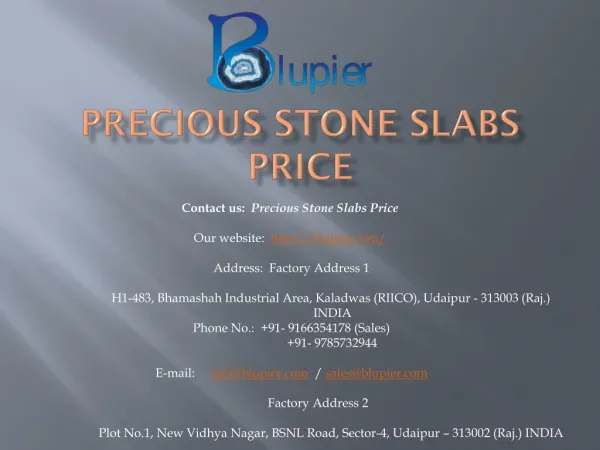 Precious stone slabs price