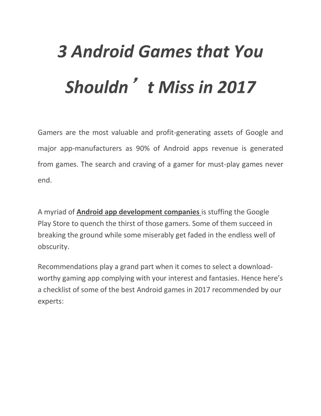 3 android games that you