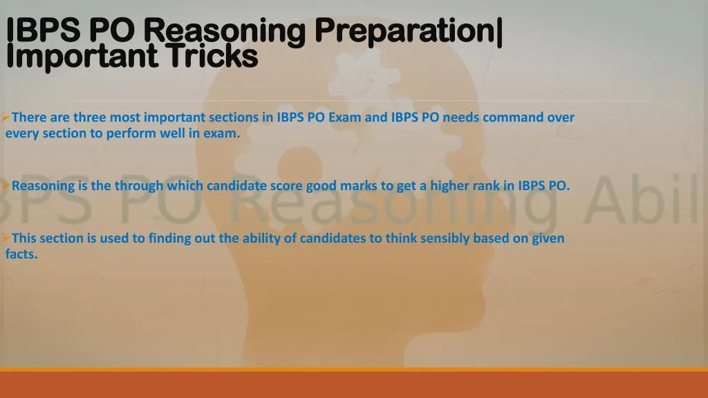 ibps po reasoning preparation important tricks