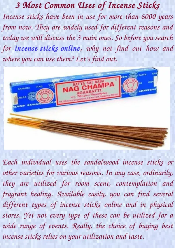 Incense Sticks Online