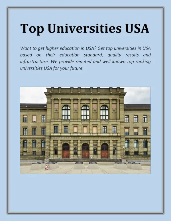 Top Universities Usa - Topcollegeinfo