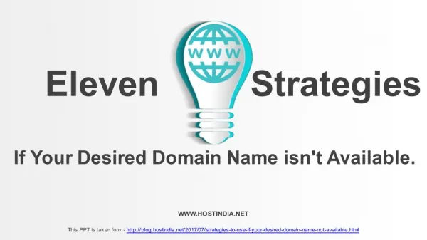 Find alternative way if your desired domain name is not available.