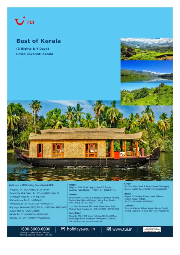 Kerala, 3 Nights and 4 Days Package starts @ ? 9,990