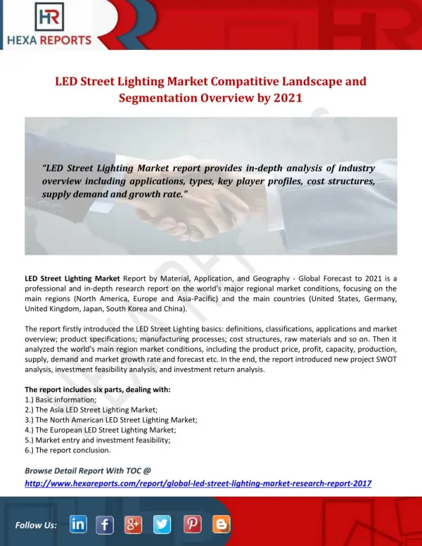 LED Street Lighting Market Compatitive Landscape and Segmentation Overview by 2021