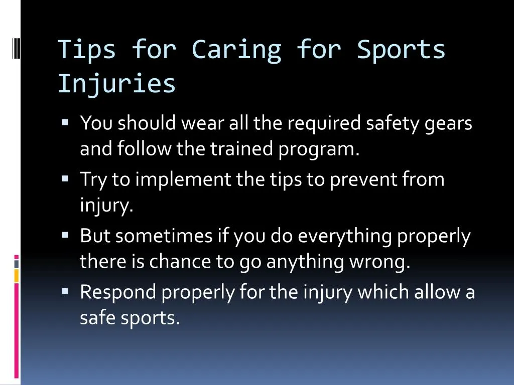 tips for caring for sports injuries