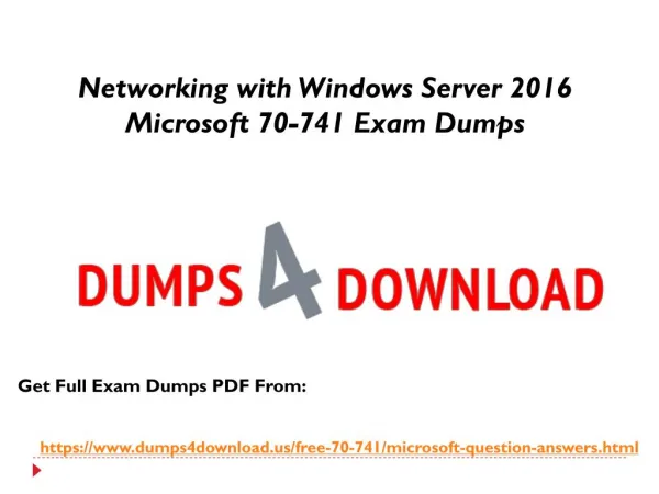 Exact Microsoft 70-741 Exam Question - 70-741 Braindumps PDF Dumps4Download