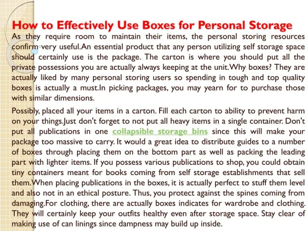 How to Effectively Use Boxes for Personal Storage