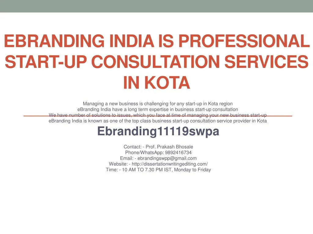 ebranding india is professional start up consultation services in kota
