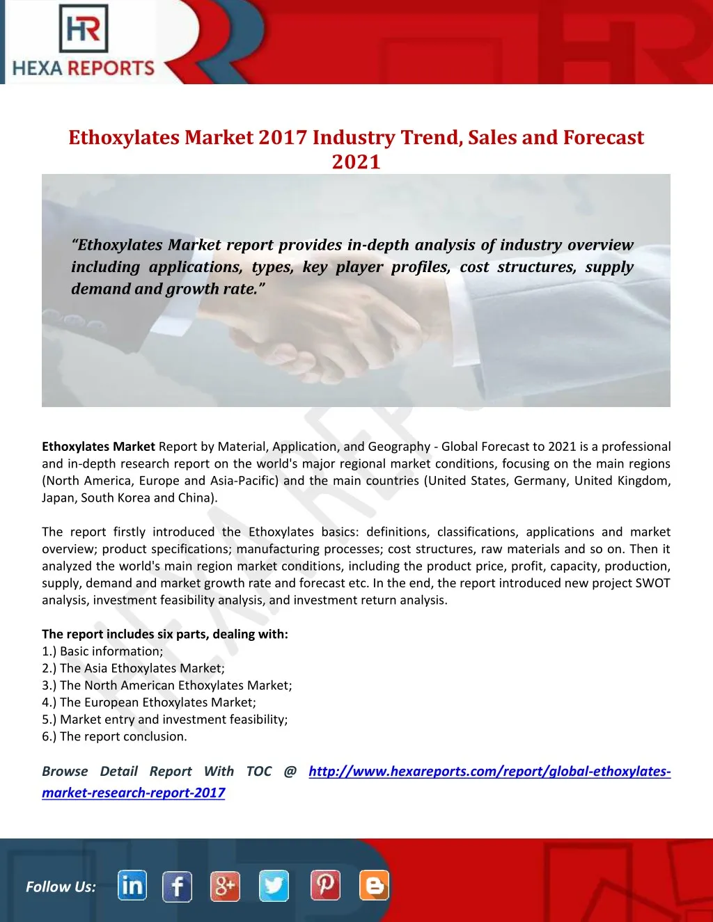 ethoxylates market 2017 industry trend sales