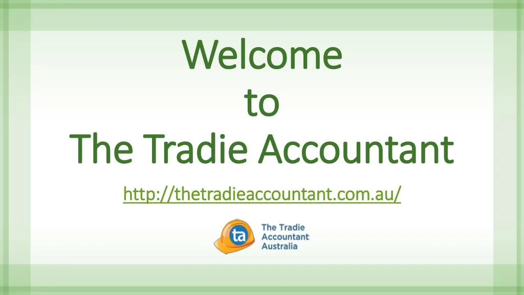 welcome to the tradie accountant