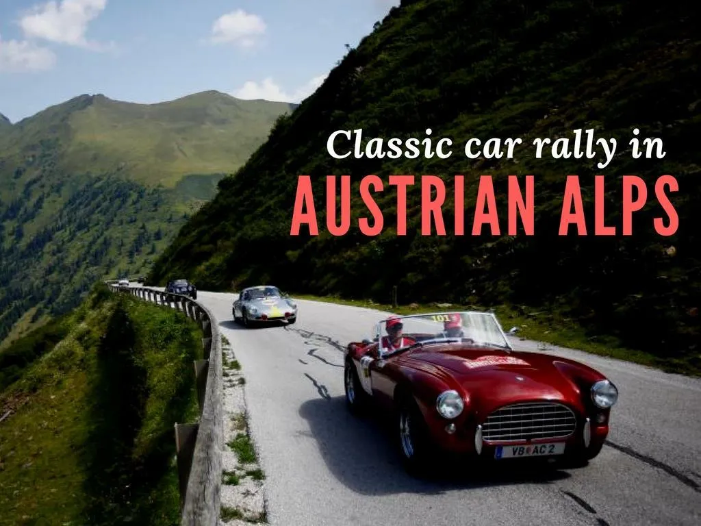 classic car rally in austrian alps
