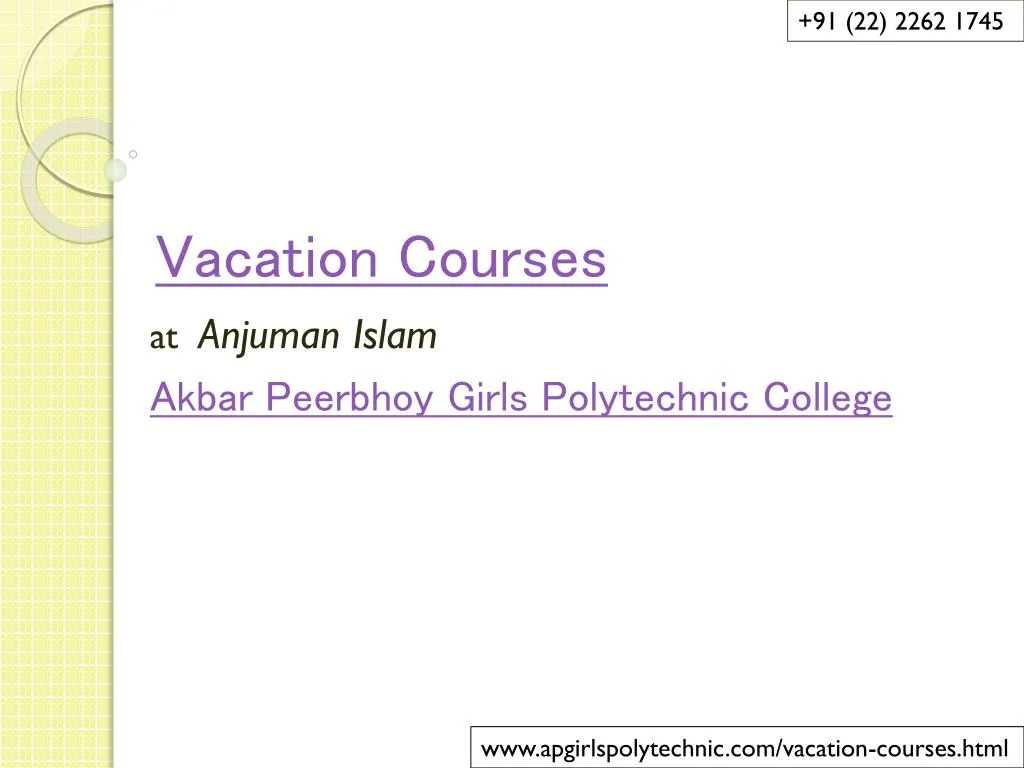 vacation courses