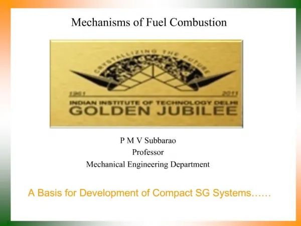 Mechanisms of Fuel Combustion