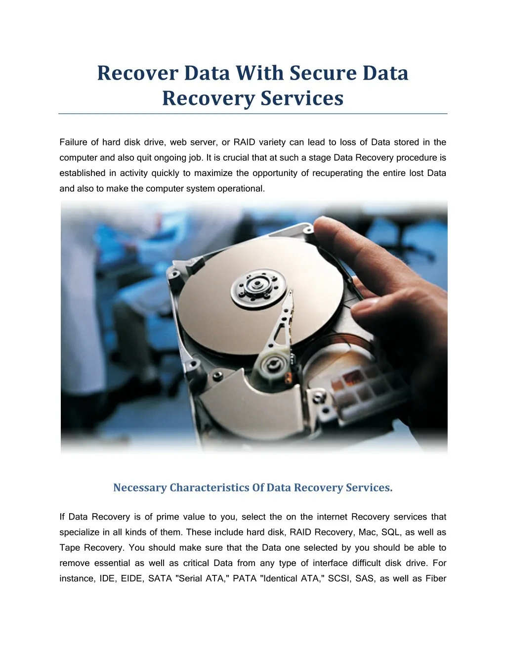 recover data with secure data recovery services