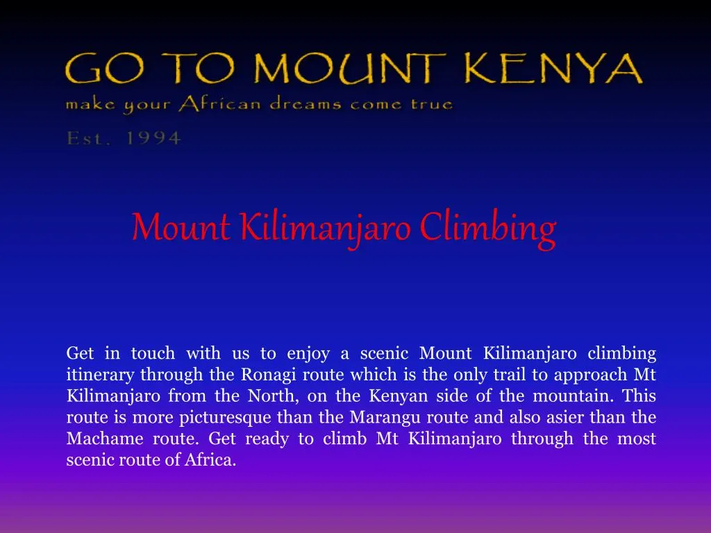 mount kilimanjaro climbing
