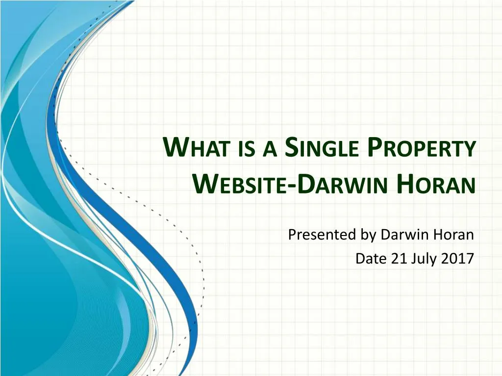 what is a single property website darwin horan