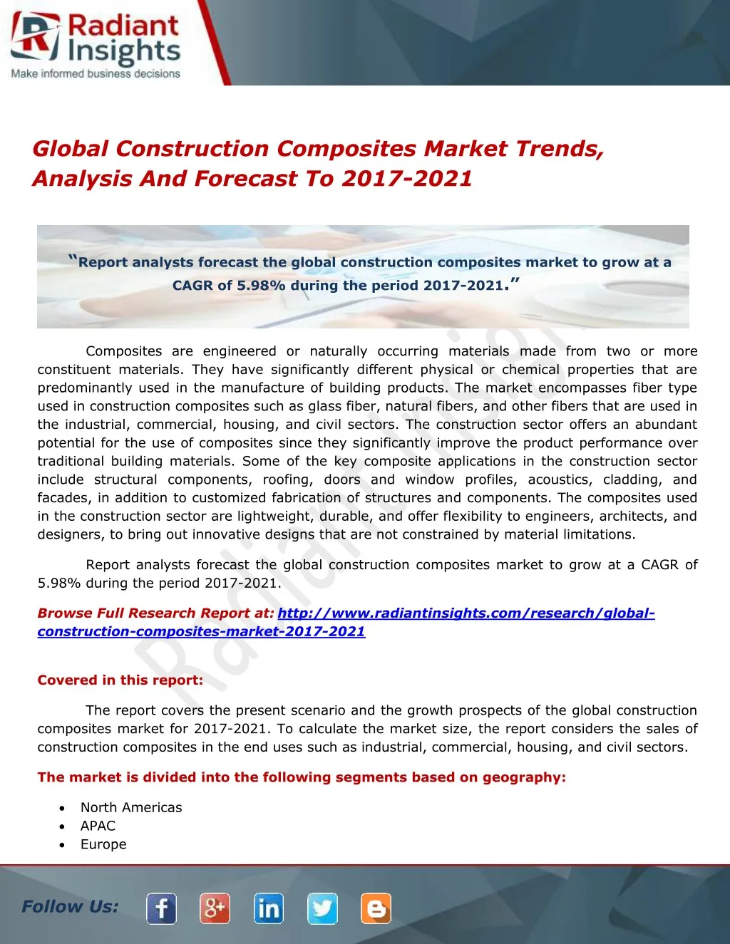 global construction composites market trends
