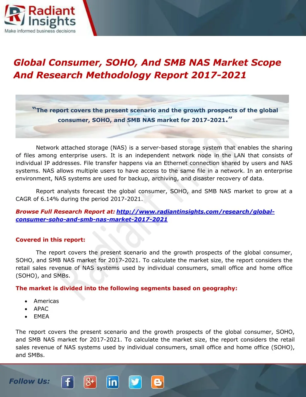global consumer soho and smb nas market scope