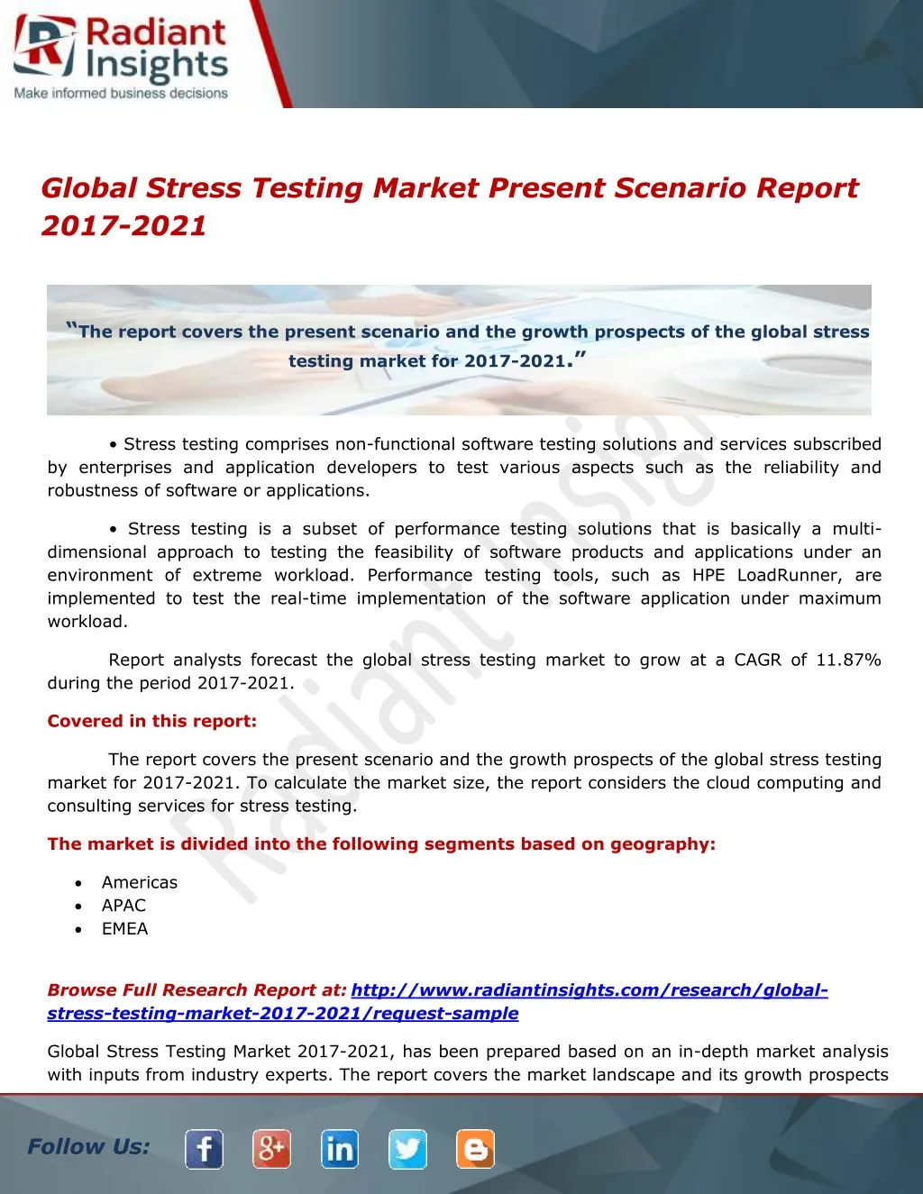 global stress testing market present scenario