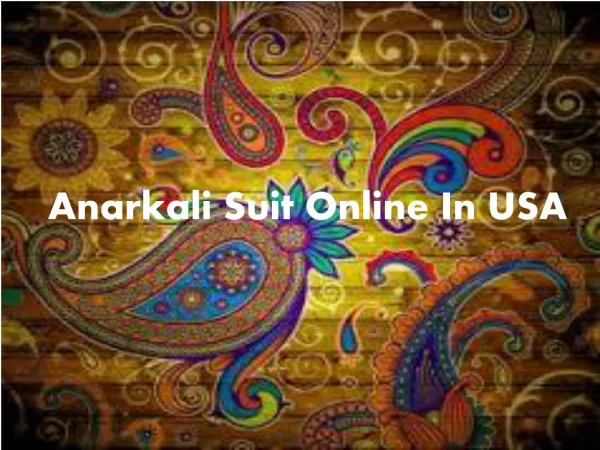 Anarkali Suit Online In USA