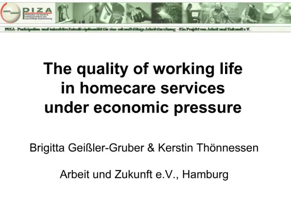 The quality of working life in homecare services under economic pressure