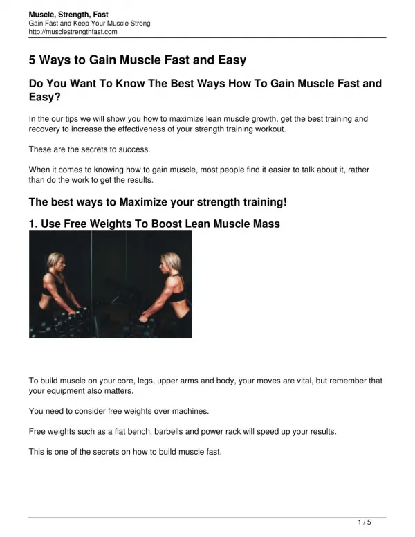 5 ways to gain muscle fast and easy