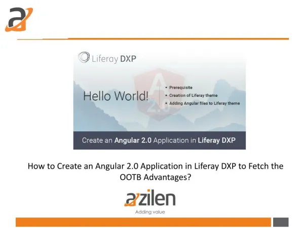 How to Create an Angular 2.0 Application in Liferay DXP to Fetch the OOTB Advantages? | Offi