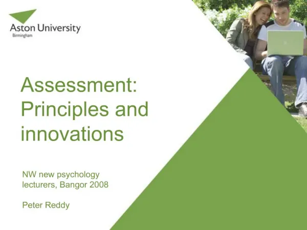 Assessment: Principles and innovations