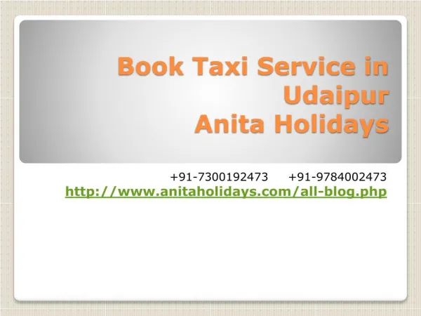Book Taxi service in Udaipur