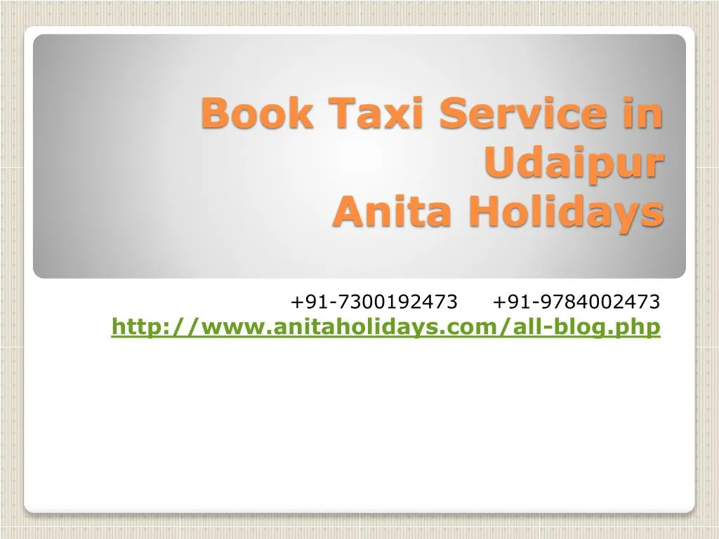 book taxi service in udaipur anita holidays