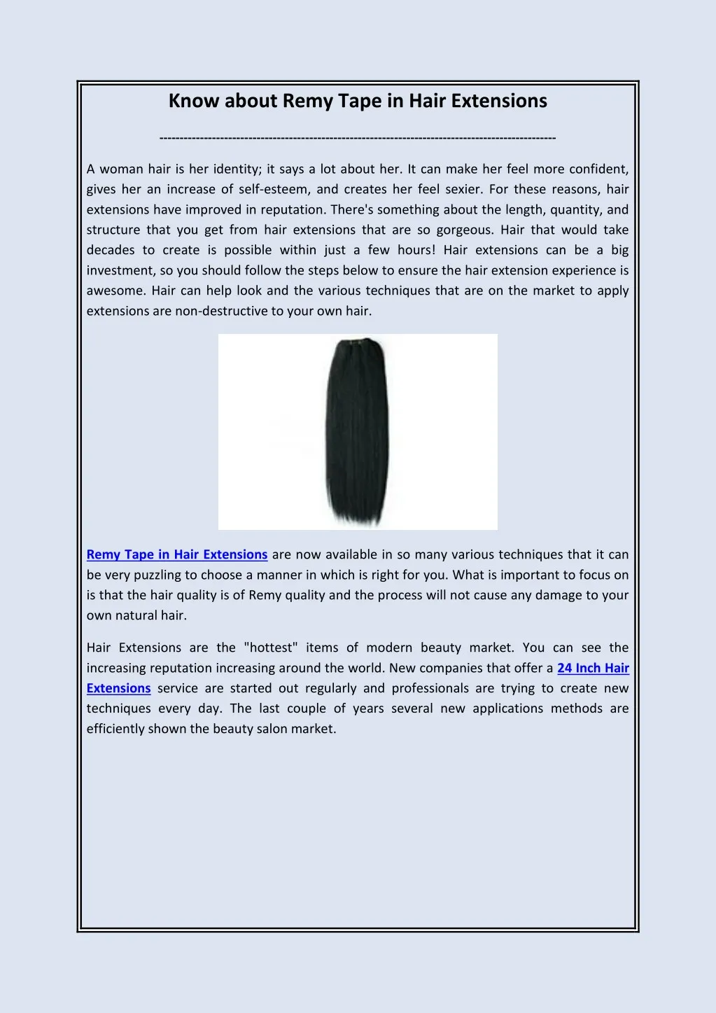 know about remy tape in hair extensions