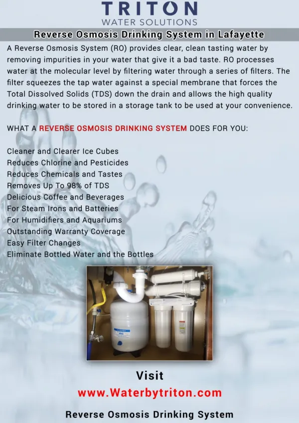 Reverse Osmosis Drinking System