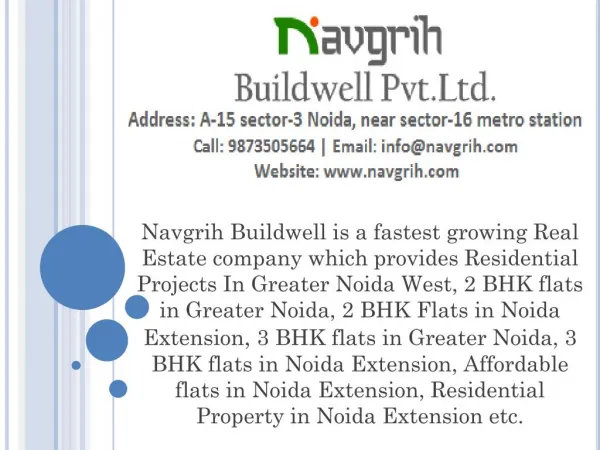 2 BHK Residential Projects in Greater Noida West | Navgrih Buildwell