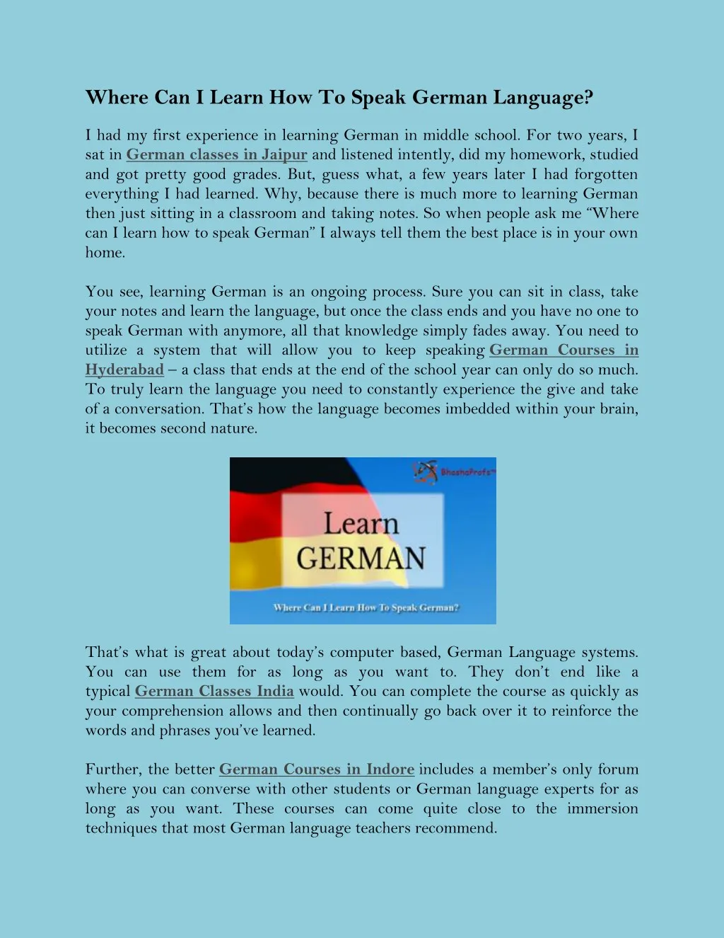 PPT Where Can I Learn How To Speak German Language? PowerPoint