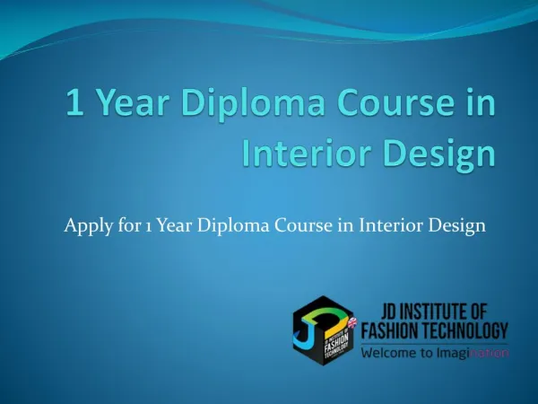 1 Year Diploma In Interior Designing Course