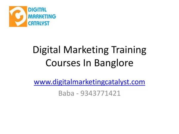Digital marketing courses in banglore