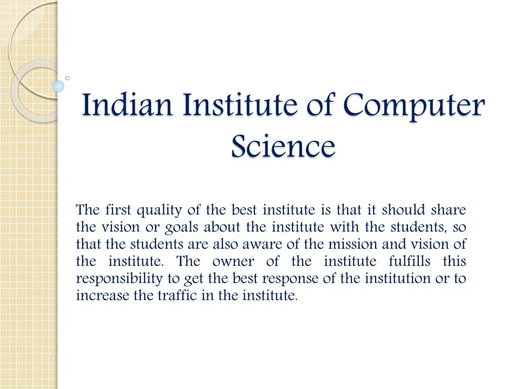 indian institute of computer science