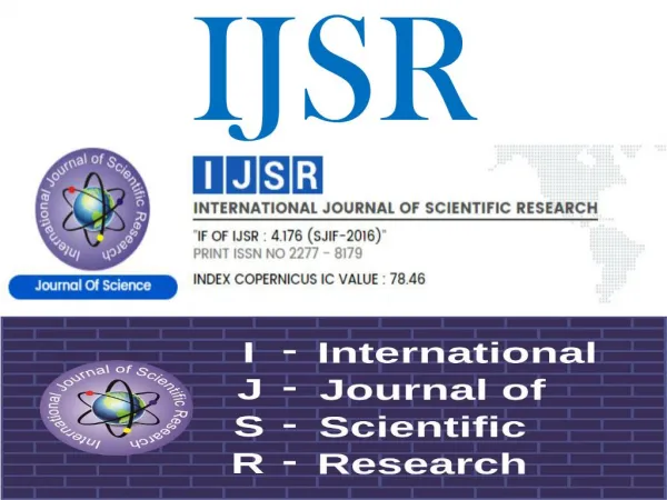 Submit your journal at IJSR (International Journal of Scientific Research)