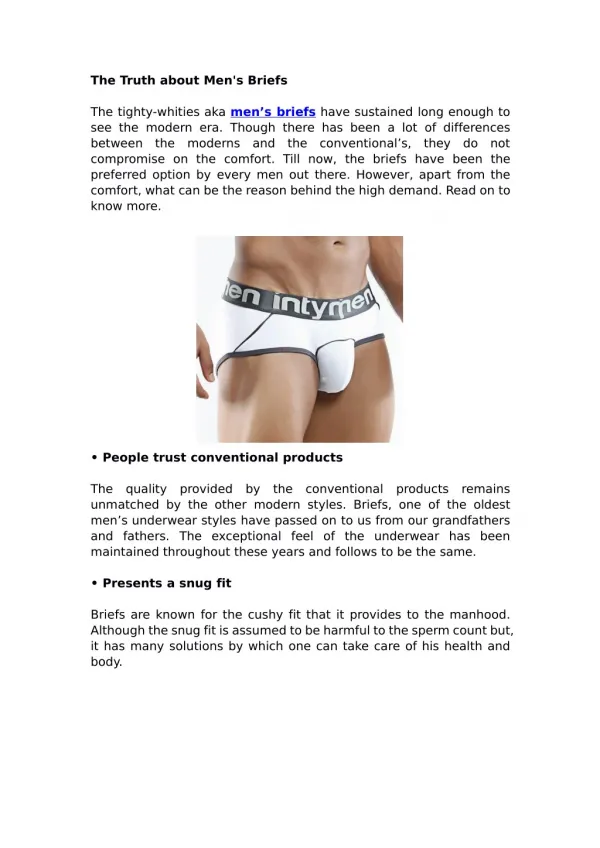 The Truth about Men's Briefs
