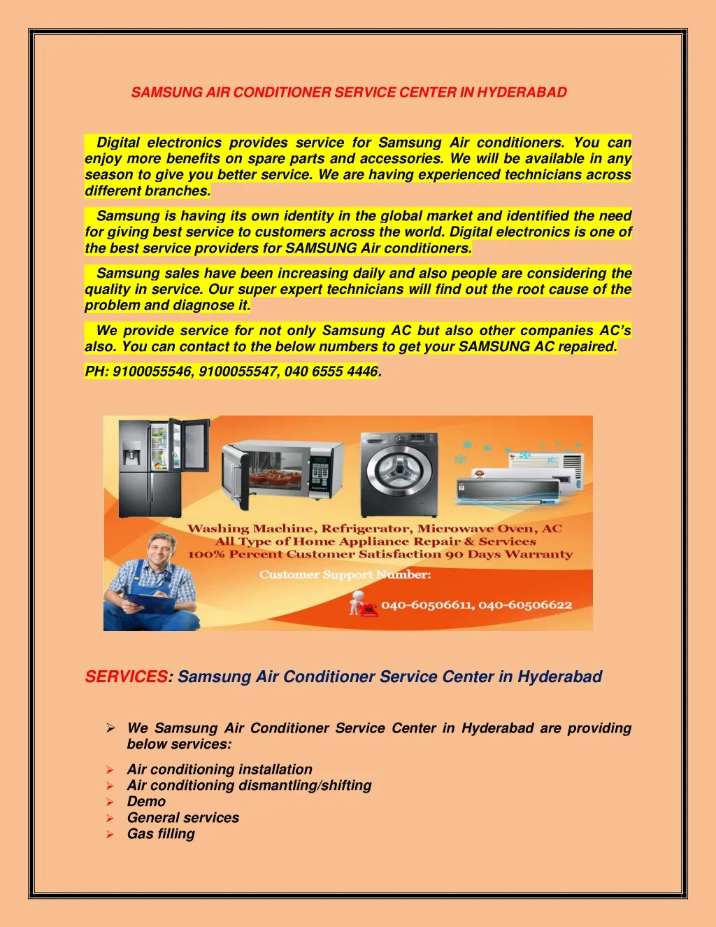 samsung air conditioner service center