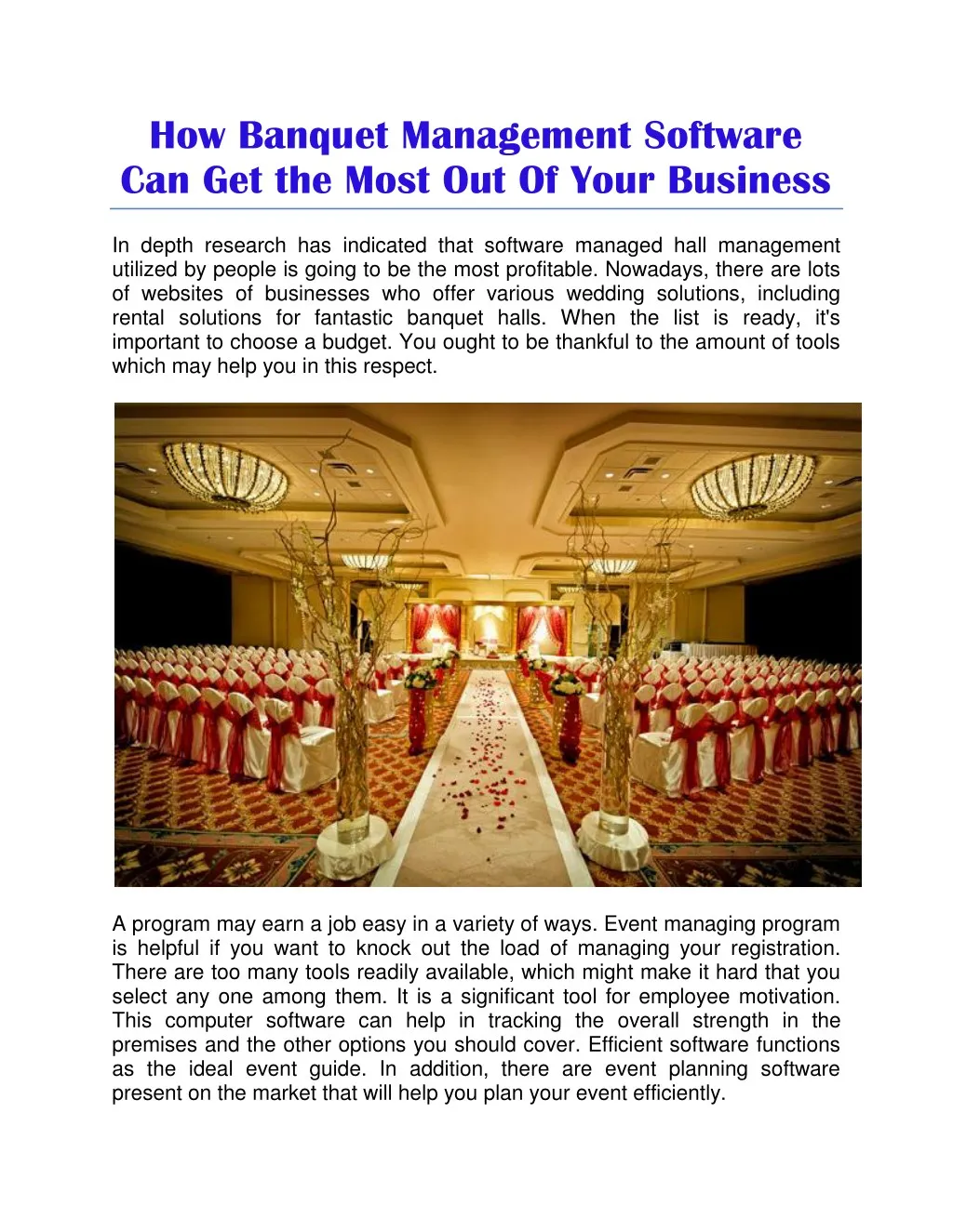 how banquet management software can get the most