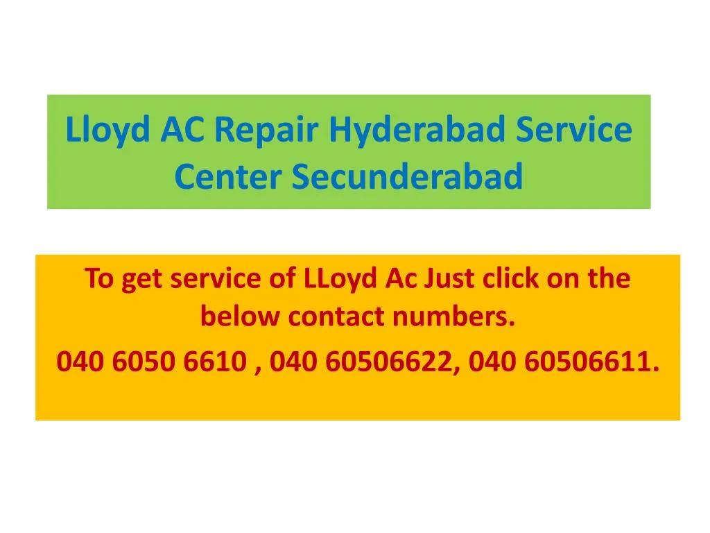 lloyd ac repair hyderabad service center secunderabad