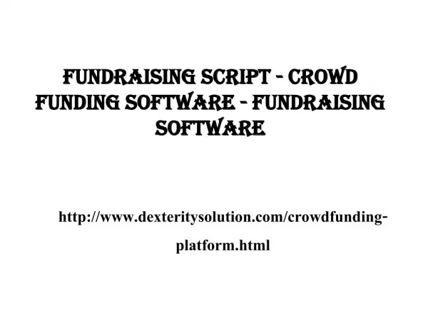 Fundraising Script - Crowdfunding Software - Fundraising Software
